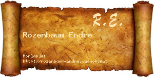 Rozenbaum Endre névjegykártya